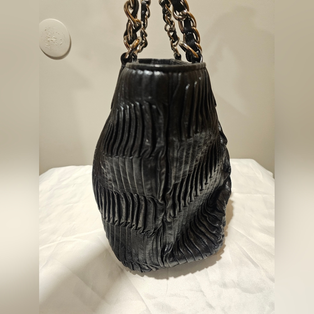 ⁵Coach madison midnight deep blue gathered leather lindsey satchel shoulder bag - Picture 8 of 9